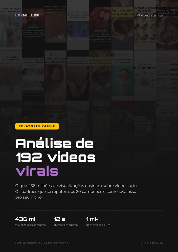 Capa do relatório Análise de 192 vídeos virais